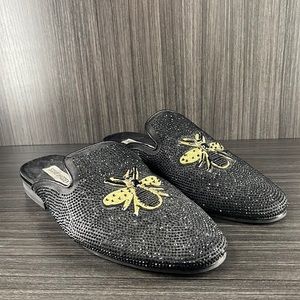 STEVE MADDEN CAVIAR BEE EMBROIDERED SLIP ON LOAFERS